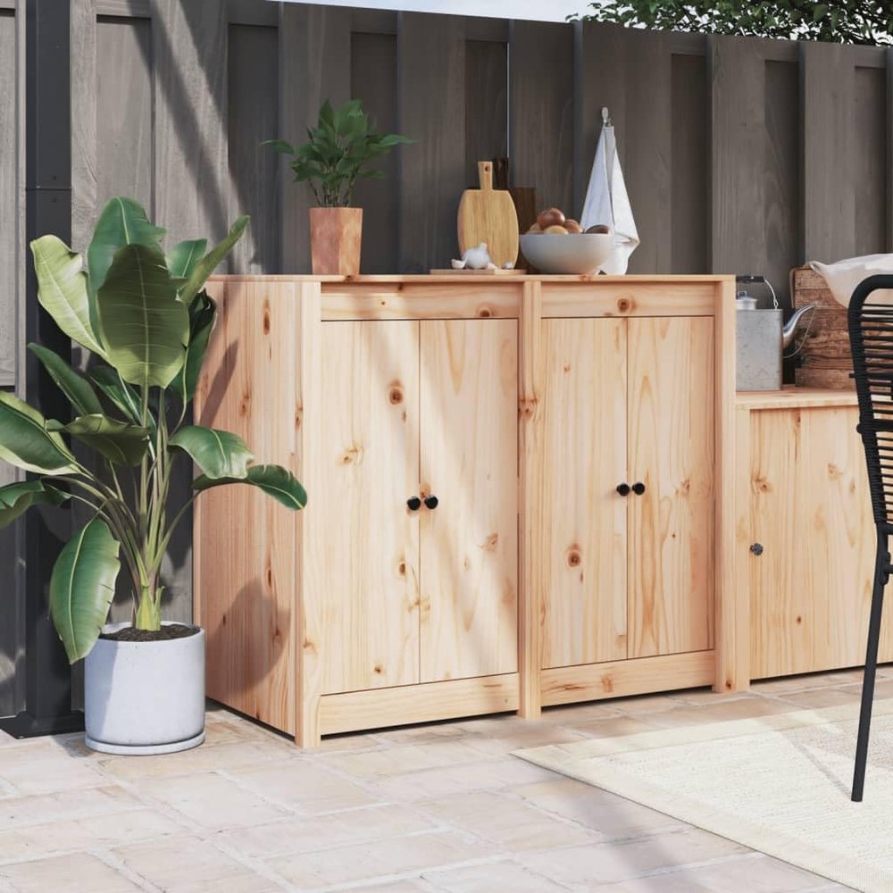 Teenpull Outdoor Kitchen Cabinet, Solid Untreated Pine, 106 x 55 x 92 cm