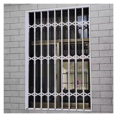 Custom-Fit Folding Aluminum Alloy Window Security Grille, Vertical Design with Locks, 76 x 83.8 cm