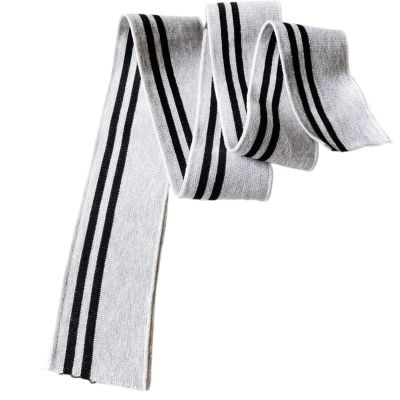 100 x 6 cm Ribbed Knit Fabric Strip, Gray/Black