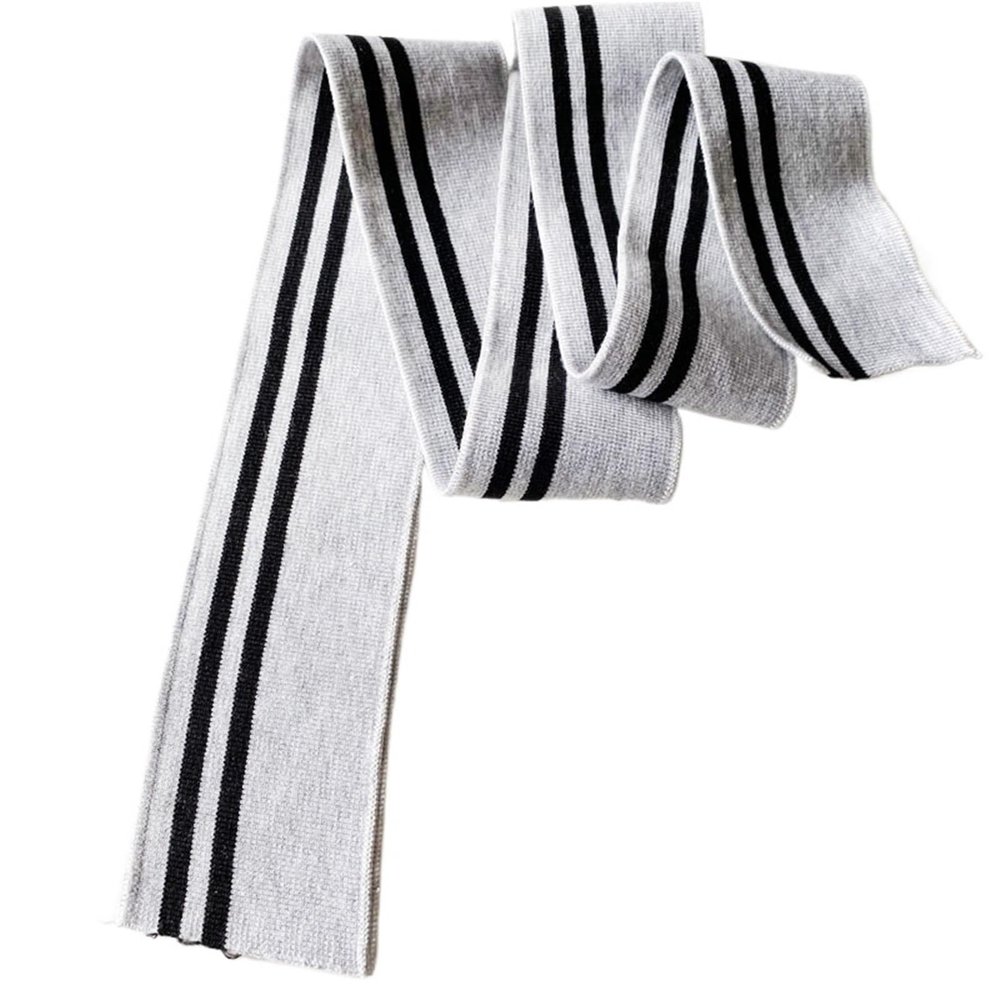 100 x 6 cm Ribbed Knit Fabric Strip, Gray/Black