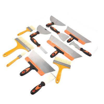 Naroote Stainless Steel Putty Finishing Tool Set, Ergonomic Handle for Detailed Corner Work on Large Surfaces, 9-Piece Drywall Tool Set for Professionals