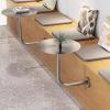 Round Stainless Steel Bistro Table with L-Shaped Wall Mount, Silver Finish view 2