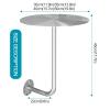 Round Stainless Steel Bistro Table with L-Shaped Wall Mount, Silver Finish view 3