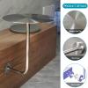 Round Stainless Steel Bistro Table with L-Shaped Wall Mount, Silver Finish view 4
