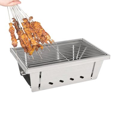 Charcoal Grill - Foldable Stainless Steel Grill for Outdoor Cooking