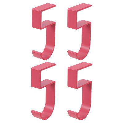 VALICLUD 4-Pack Table Hooks, No Drilling, Metal Bag and Backpack Hangers, Heavy-Duty, Pink