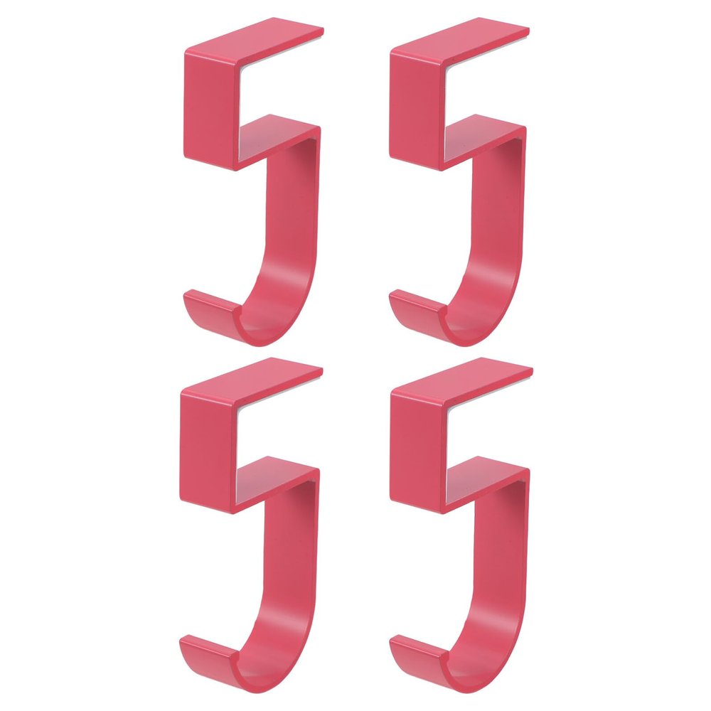 VALICLUD 4-Pack Table Hooks, No Drilling, Metal Bag and Backpack Hangers, Heavy-Duty, Pink
