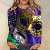 Women's Long-Sleeve 3D-Print Carnival Y2K Top view 3