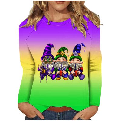 Women's Long-Sleeve 3D-Print Raglan Crew-Neck Top