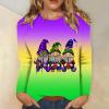 Women's Long-Sleeve 3D-Print Raglan Crew-Neck Top view 3