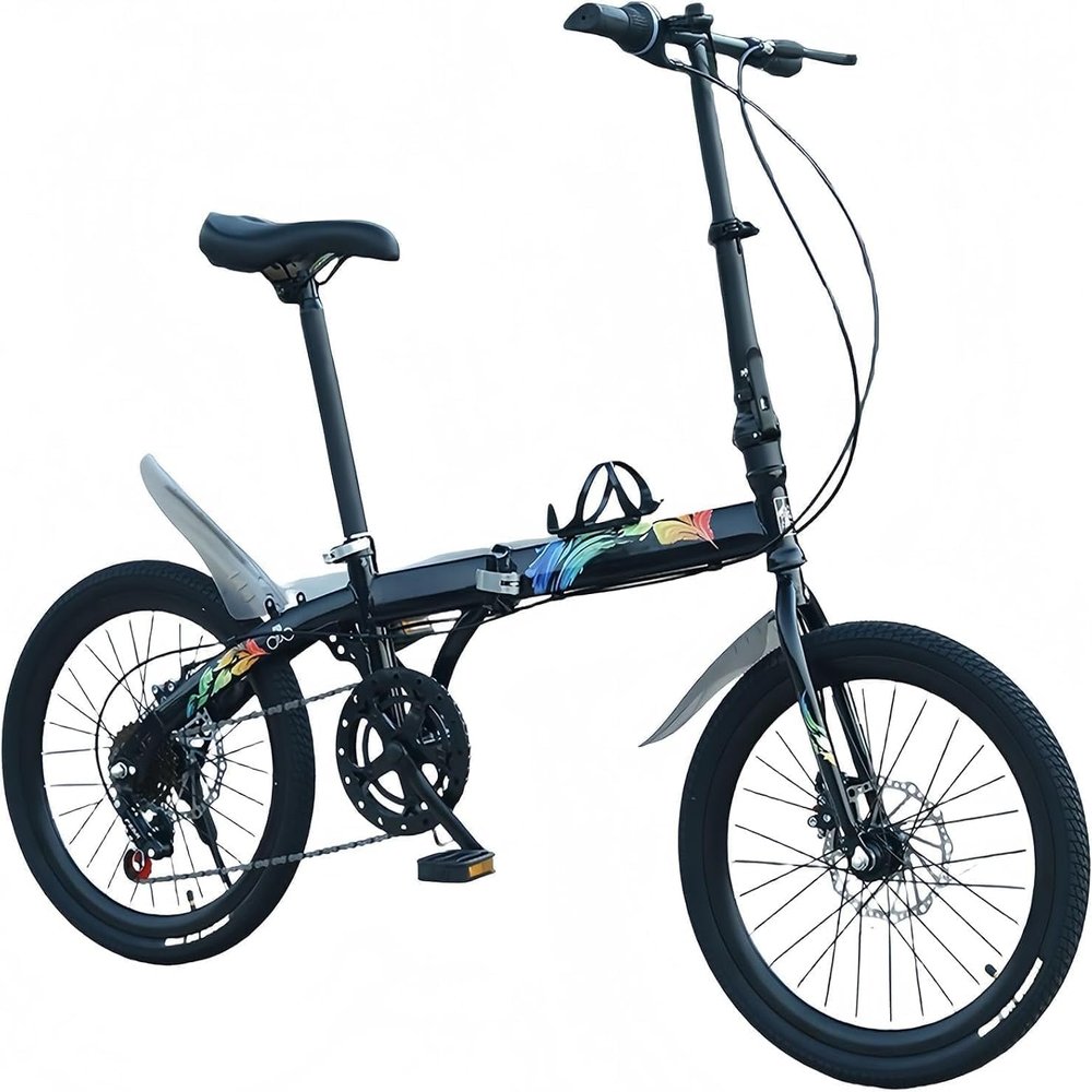 LINCYS 20-Inch Folding Bike for Adults, 14 kg, Carbon Steel Frame, Quick Folding, Dual Disc Brakes & Suspension Fork, 100 kg Capacity