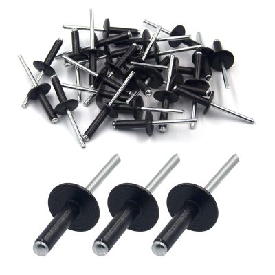 100-Piece Large-Flange Blind Rivets, 3.2 x 10 x 10 mm Dome-Head Pop Rivets
