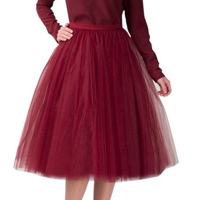 Women’s Black 1950s-Style 3-Layer Tulle Skirt