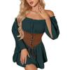 Generic Women's Pirate Costume - Sexy Shoulder Corset Pirate Dress, Medieval Carnival Costume, Summer Dress, Green, S view 1