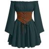 Generic Women's Pirate Costume - Sexy Shoulder Corset Pirate Dress, Medieval Carnival Costume, Summer Dress, Green, S view 3