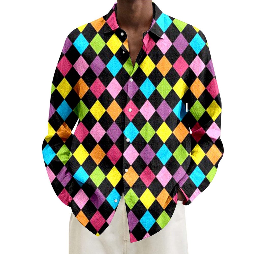Men's Glitter Sequin Shirt, 1970s/1980s Disco Party Costume