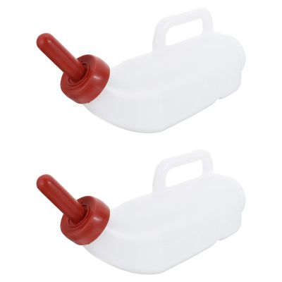 Toddmomy 2-Pack 2 L Milk Bottles for Livestock, Calf and Sheep Feeding, with Nipples