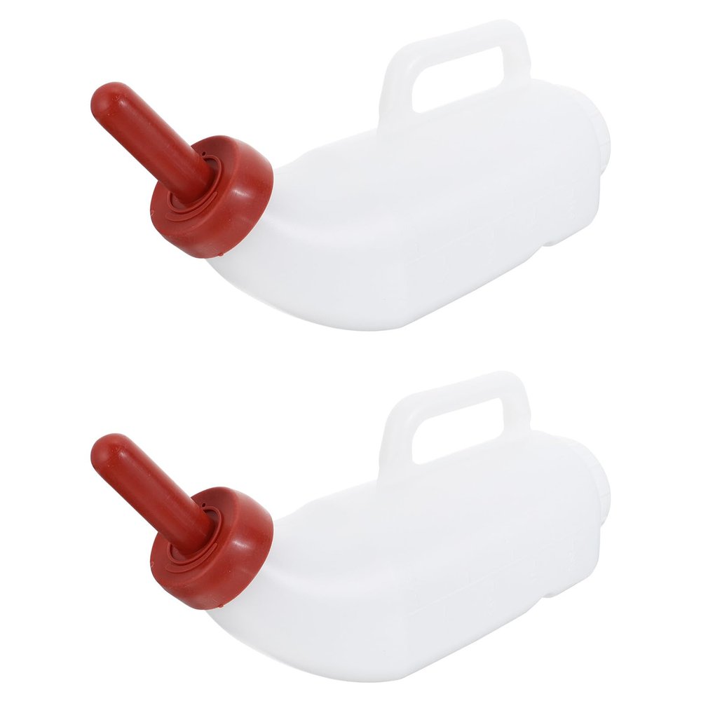 Toddmomy 2-Pack 2 L Milk Bottles for Livestock, Calf and Sheep Feeding, with Nipples