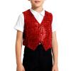 Kids' Sequin Vest, Shiny V-Neck Button-Up Costume Jacket, Ages 2–16 view 1