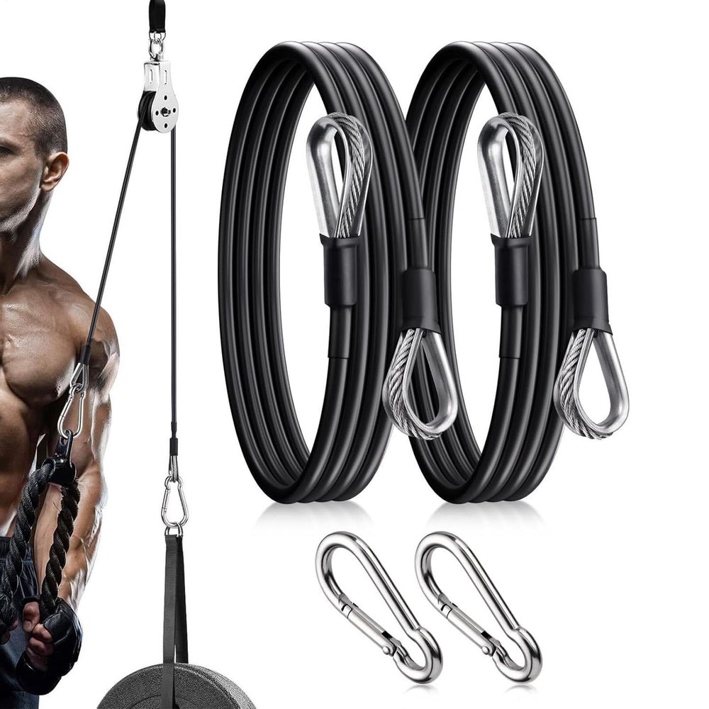 Fitness Cable, 2 Pieces, Durable Ergonomic Bodybuilding Accessory