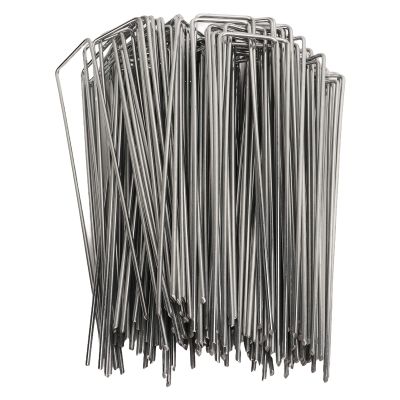 Naroote U-Shaped Galvanized Steel Garden Staples, 3 mm Thick