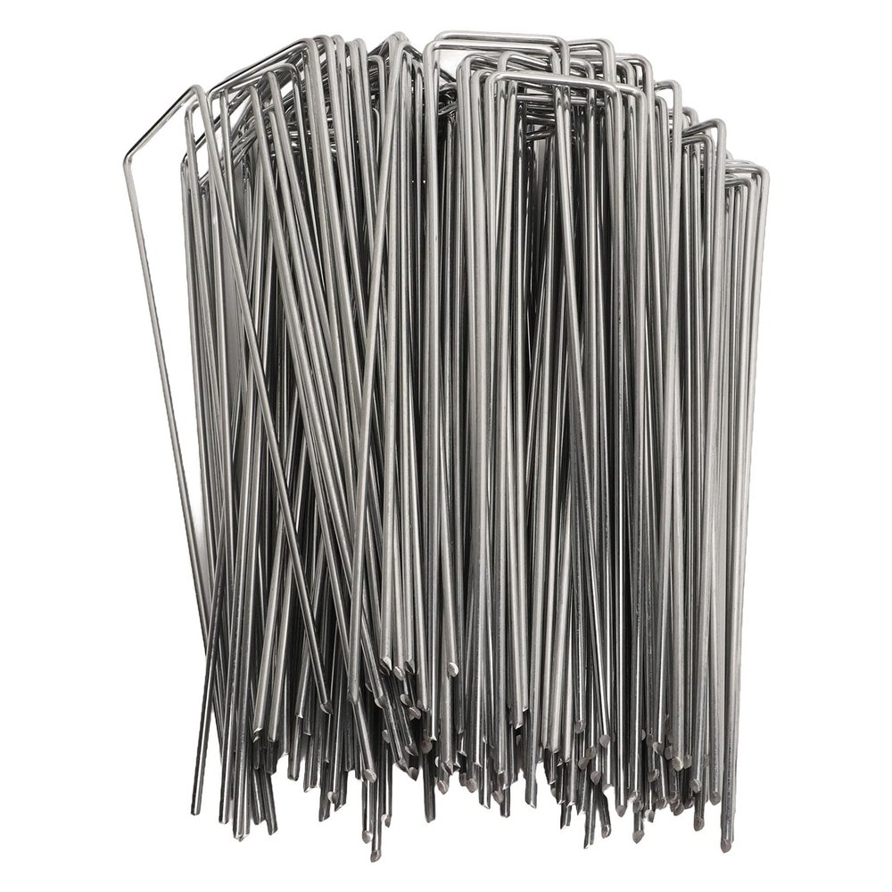 Naroote U-Shaped Galvanized Steel Garden Staples, 3 mm Thick