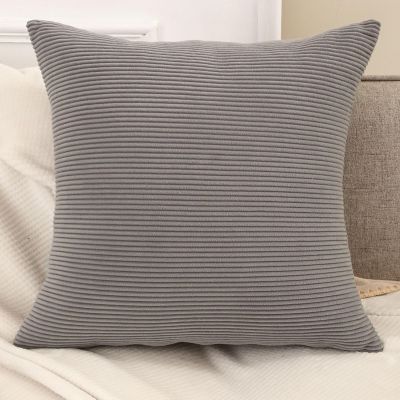 SWJ-swjssb Corduroy Pillowcase, Square or Rectangular, Zipper Closure, Gray, 40 x 90 cm