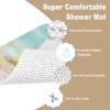 Luffa Shower Mat, Non-Slip, 80 x 120 cm, PVC, Yellow/Beige/Cyan view 3