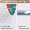 Non-Slip Shower Mat with Drainage, 120 x 120 cm, Rectangular PVC Loofah Mat, Red/Cyan view 4