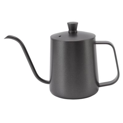 CHHELIHL Long Narrow Coffee Kettle, Black Stainless Steel, 350 ml
