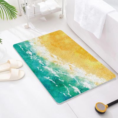 Luffa Shower Mat, Non-Slip, 60 x 90 cm, Yellow/Green/White