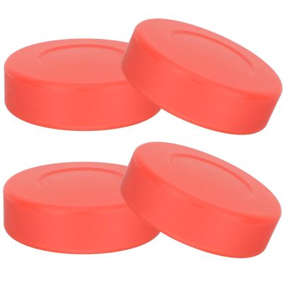 TOYANDONA 4-Piece Rubber and PVC Hockey Pucks for Training and Games