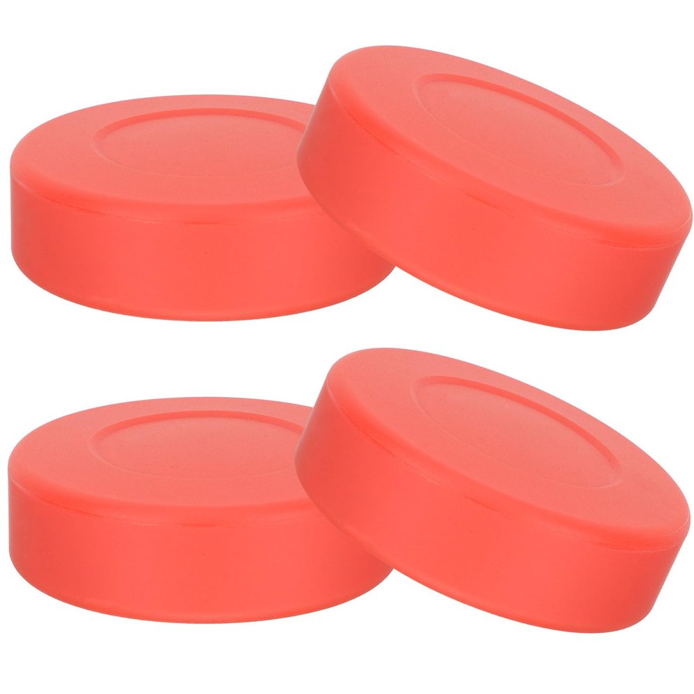 TOYANDONA 4-Piece Rubber and PVC Hockey Pucks for Training and Games