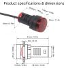 Akozon Digital DC Tachometer, Red LED, 4-Digit, for Boat Control Cabinets view 3