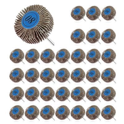 35-Piece 80-Grit Flap Wheel Set for Dremel Rotary Tools