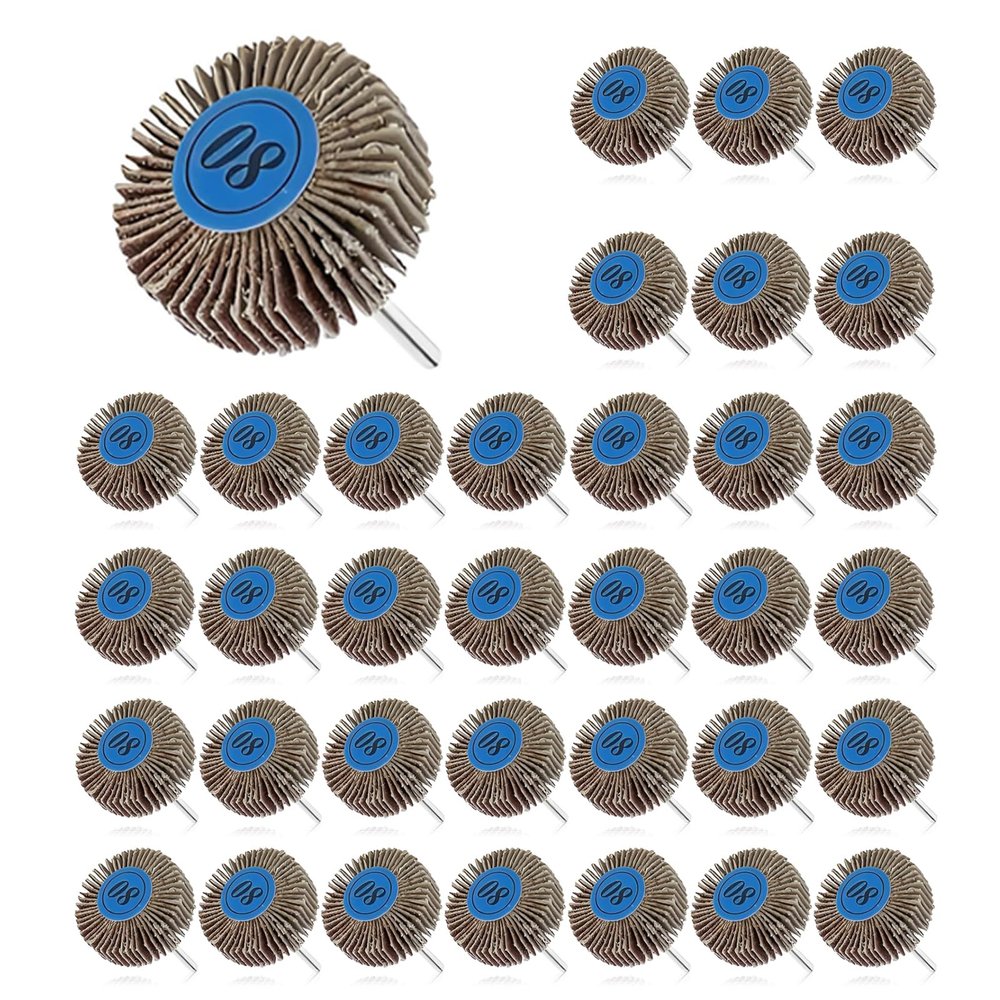 35-Piece 80-Grit Flap Wheel Set for Dremel Rotary Tools