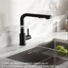 FORIOUS Kitchen Faucet with Pull-Down Magnetic Sprayer, 2 Spray Modes, 360° Rotation, L-Shaped Stainless Steel, Matte Black view 2