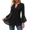 Women's Glitter Sequin Blouse, V-Neck Tunic Top with Long or Short Sleeves view 1