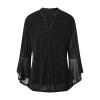 Women's Glitter Sequin Blouse, V-Neck Tunic Top with Long or Short Sleeves view 4