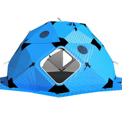 Insulated Ice Fishing Shelter for 2–10 People, Portable Pop-Up Design with Stove Jack