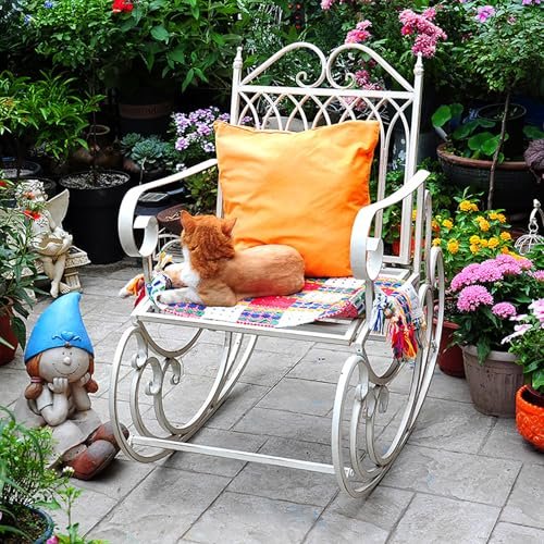 Outdoor Wrought Iron Double Rocking Chair, No Assembly Required