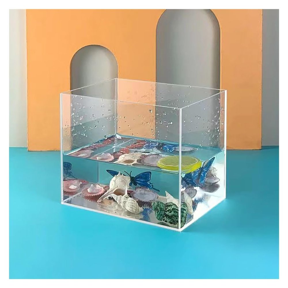 Transparent Acrylic Display Case for Flat Toys, Clear Water Tank, Photo Prop and Storage Box, Multiple, 20 x 15 x 15 cm