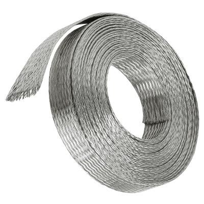 Flat Tinned Copper Braided Grounding Strap, 5 m Long, 511 mm Wide, for Electrical Connections and Industrial Equipment, 6 (Width 7 mm)