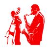 Paper Wall Sticker Jazz Band Saxophone Musical Instrument 36 x 36.8 cm, Red view 1