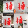 Paper Wall Sticker Jazz Band Saxophone Musical Instrument 36 x 36.8 cm, Red view 4