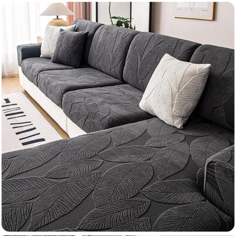 Soft, Fluffy Sofa Cover, Washable Couch Protector, Black, Large L
