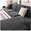 Soft, Fluffy Sofa Cover, Washable Couch Protector, Black, Large L view 1