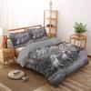 JEDTAKCT 3D Horse Grassland Mountains Bedding Set, 135 x 200 cm, Anthracite Gray, 2-Piece view 2