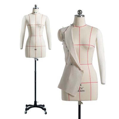 Adjustable Dress Form Mannequin with Removable Arms and Wheels for Sewing and Tailoring
