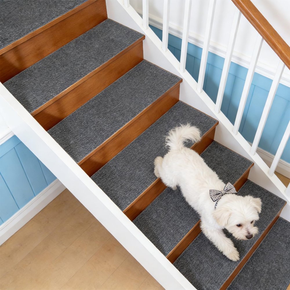 ZXIAOHUI Stair Treads 48 x 66 cm, Soft, Non-Slip, Cuttable, Reusable, 5-Pack